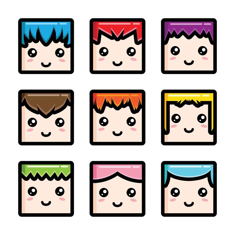 design vector set of cute heads