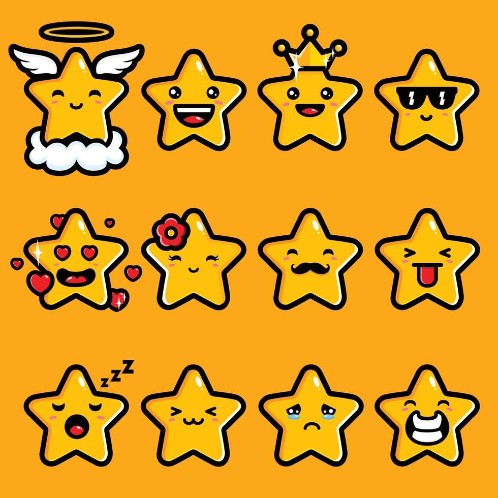 Cute star emoji vector design