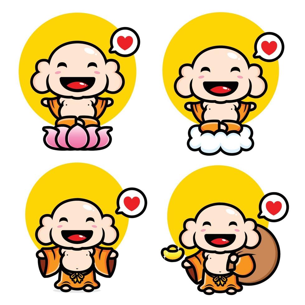 cartoon version of the maitreya buddha vector design