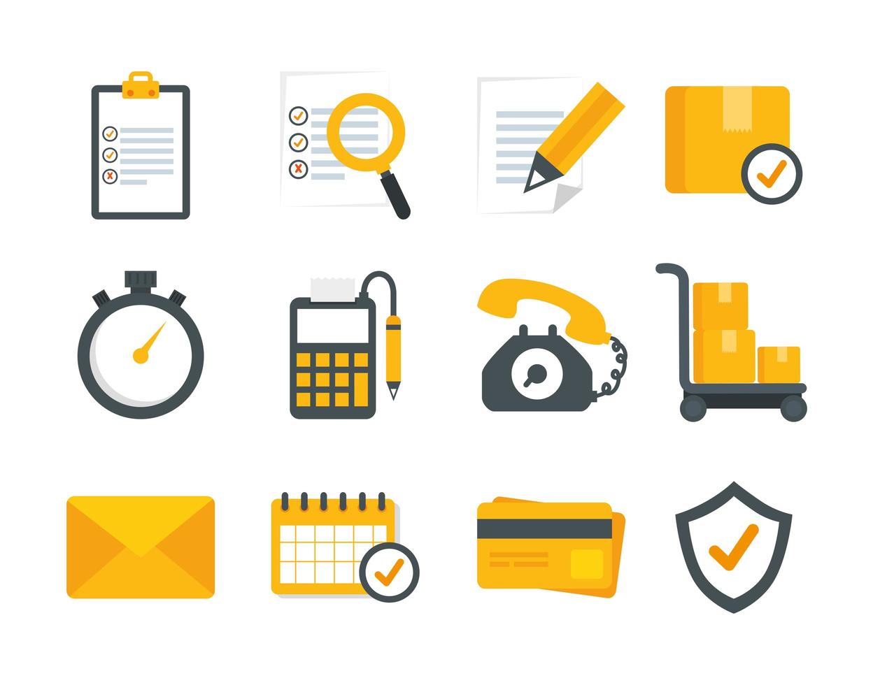 bundle of delivery service icons vector