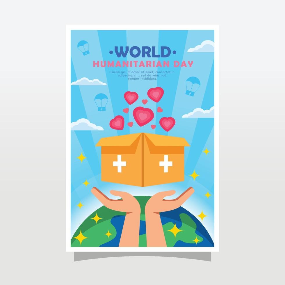 Humanitarian Day Cute Poster vector