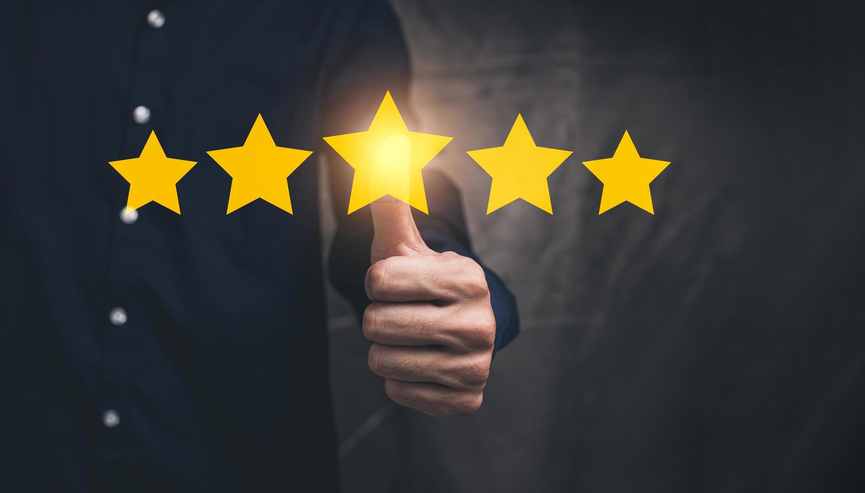 Five-Star Symbol Customer Satisfaction Rating Illustration photo