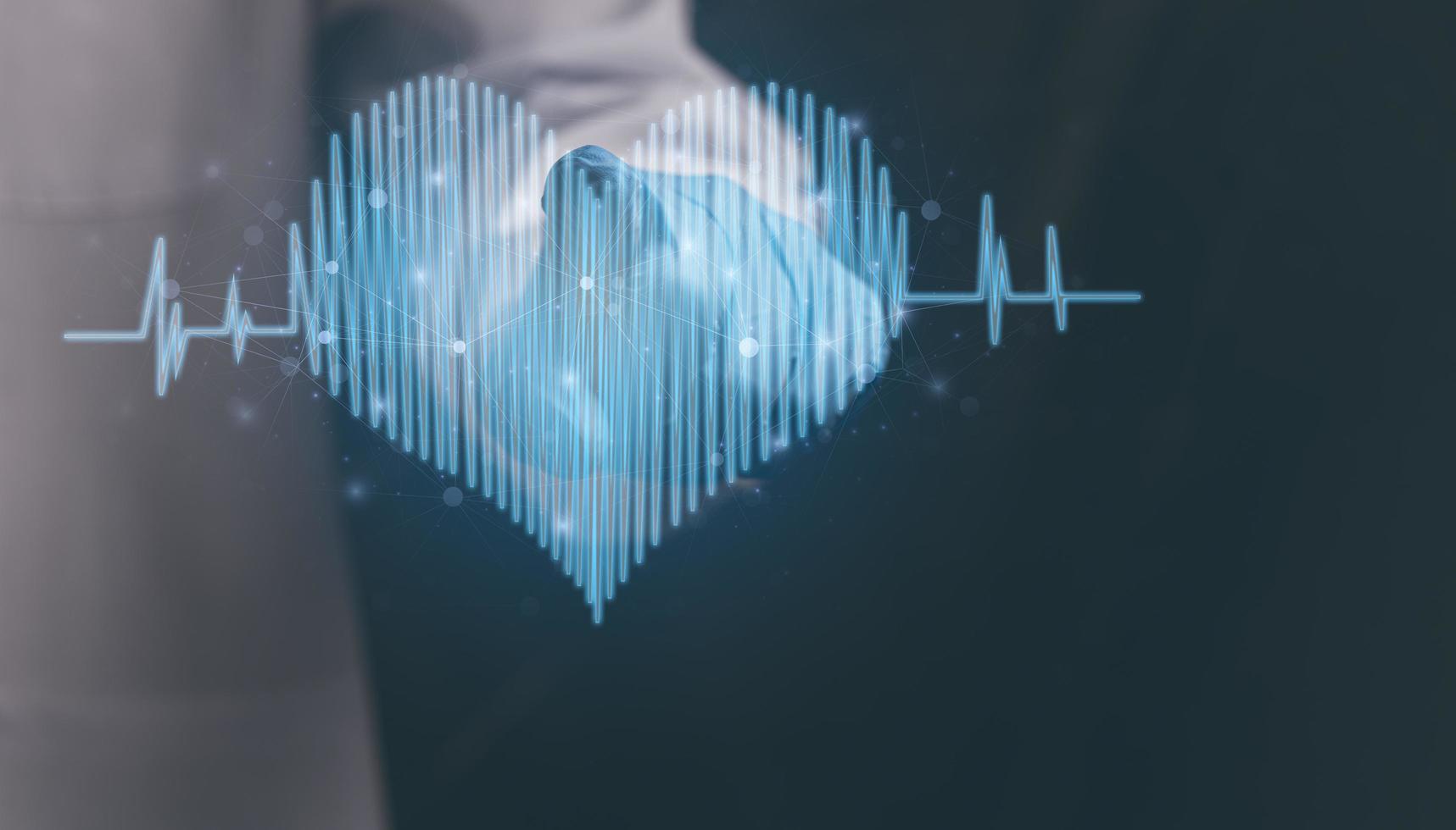 doctor con símbolo ilustración de onda de corazón foto