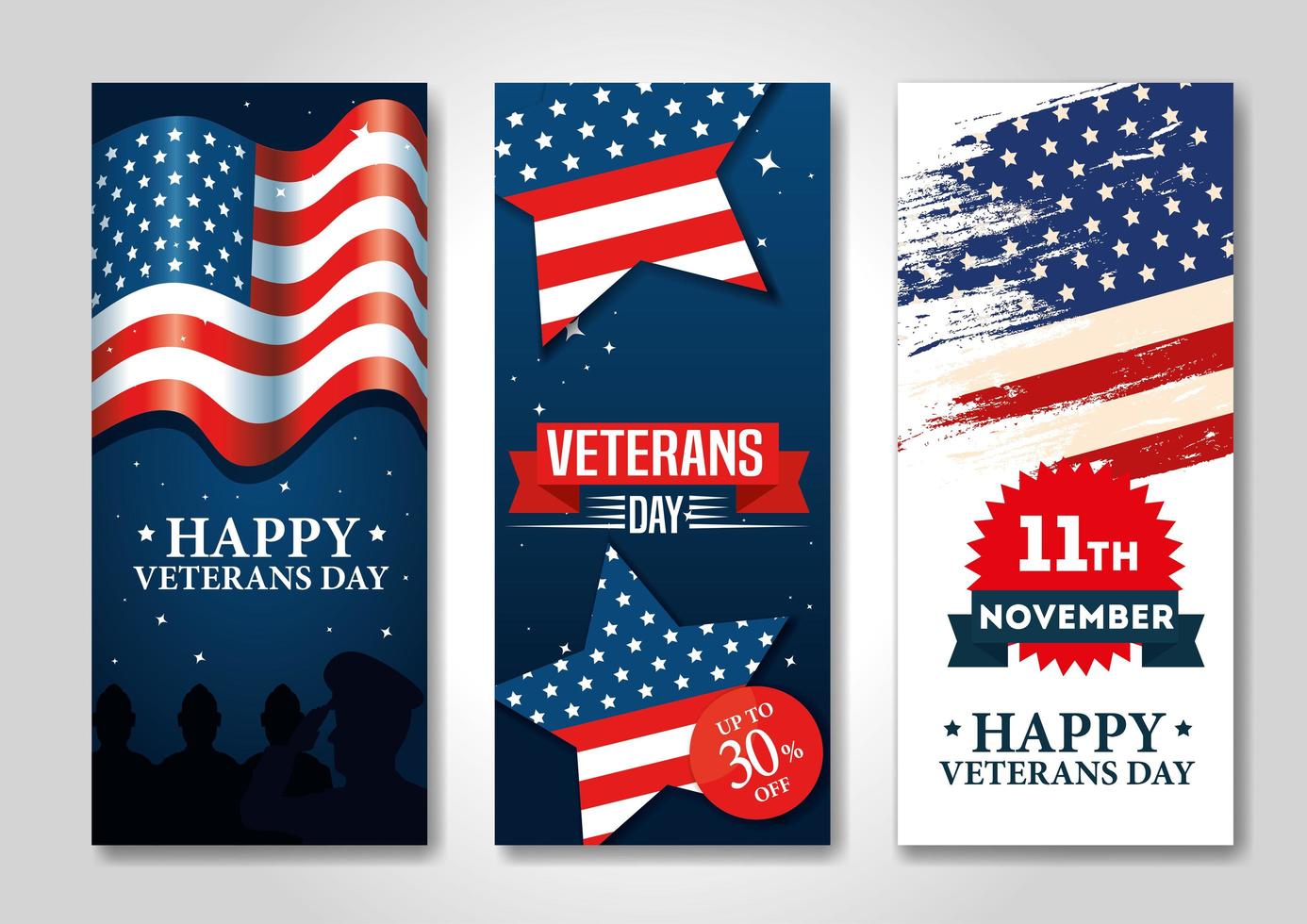 cartel de celebración del día de los veteranos vector