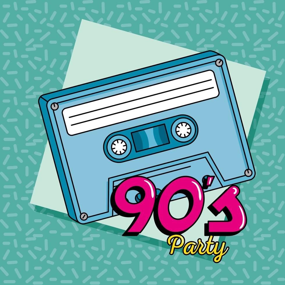 music cassette nineties art style 3168544 Vector Art at Vecteezy