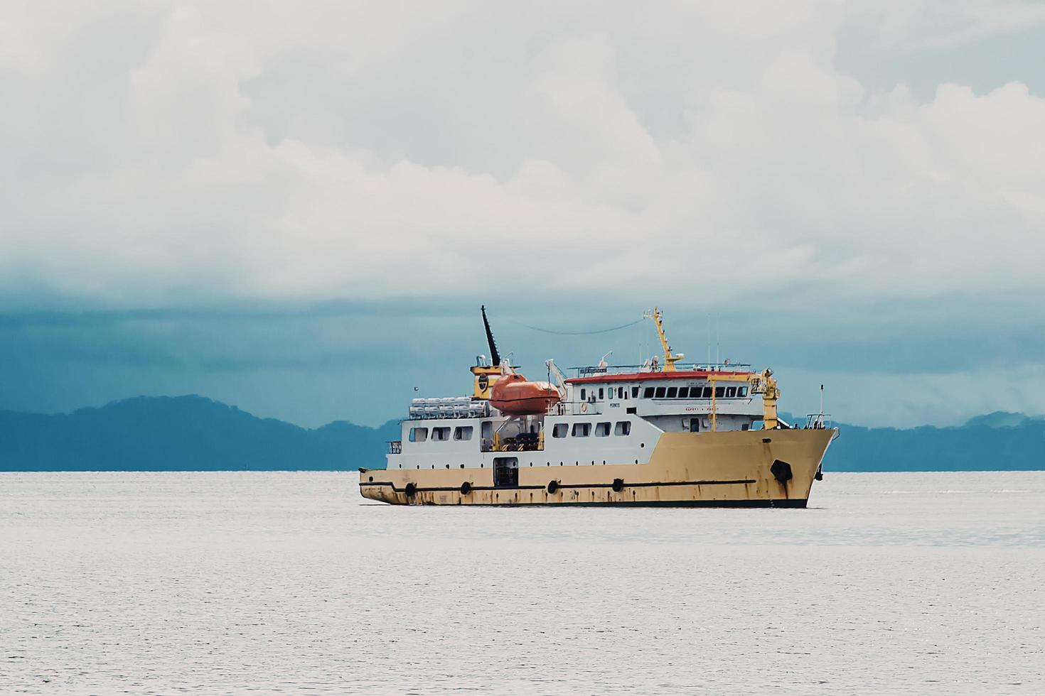 Passenger ship in the sea photo