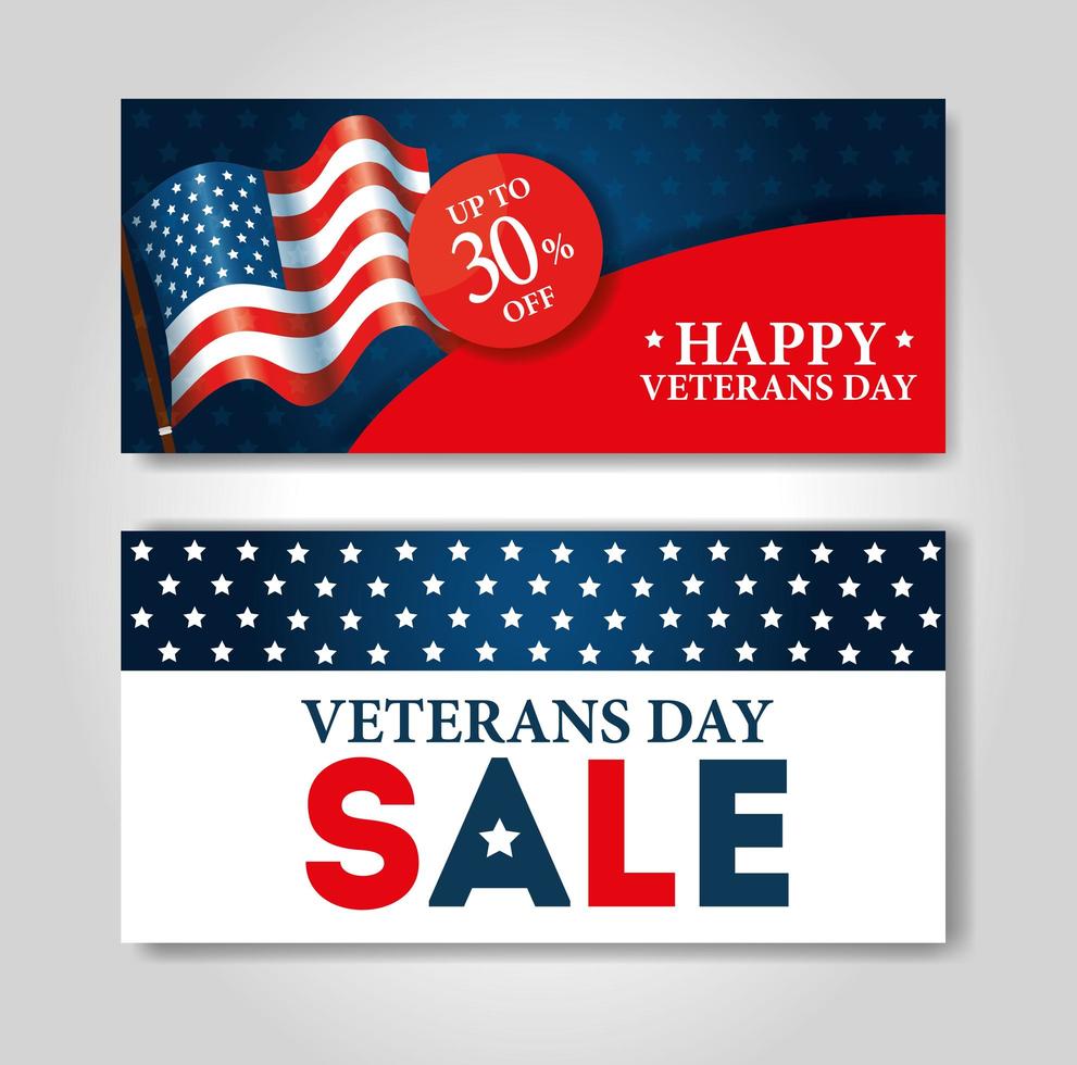 poster of sale veterans day celebration vector