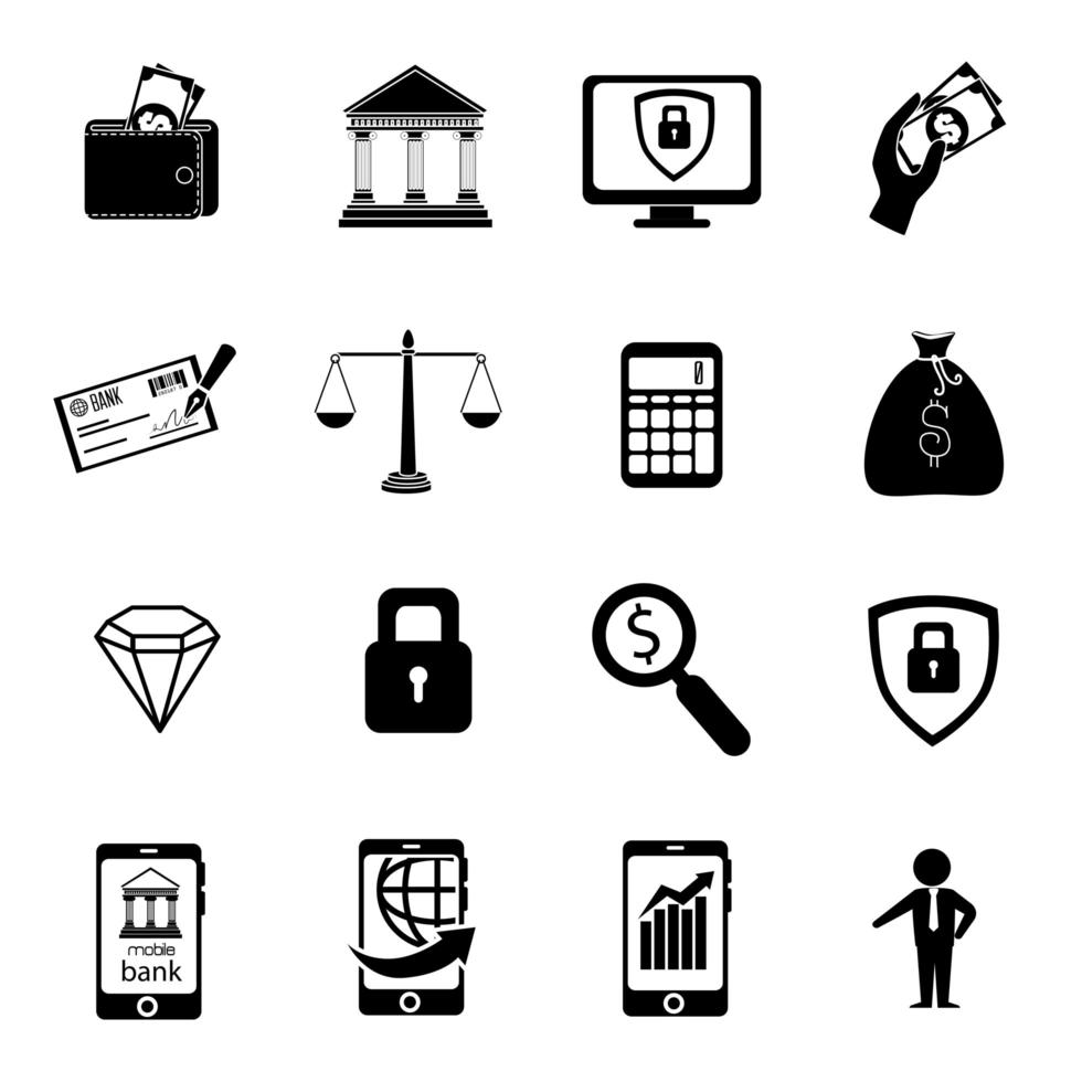 bundle of business set icons vector