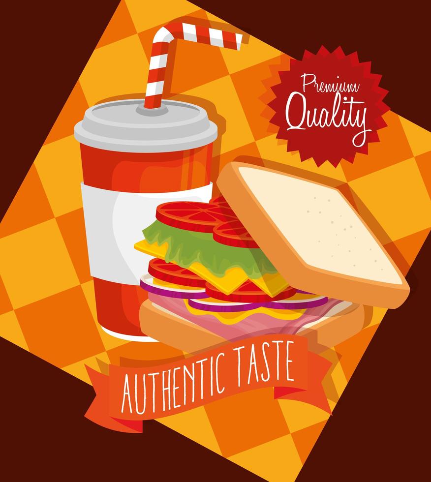 poster of premium quality with delicious food vector