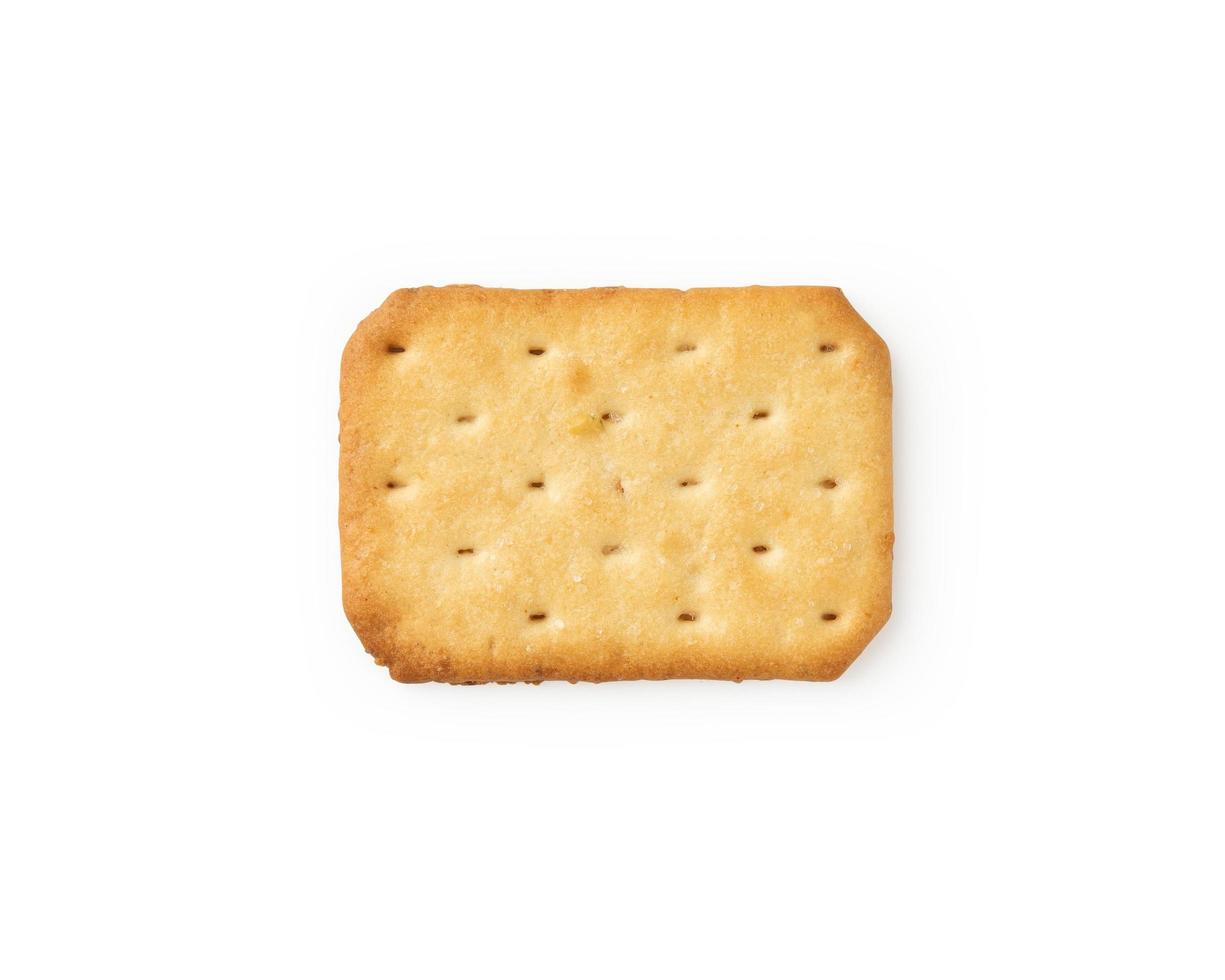 Galletas cracker aislado sobre fondo blanco con trazado de recorte foto