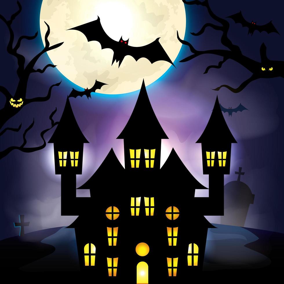 castillo embrujado en la noche oscura escena de halloween 3169229 Vector en Vecteezy castillo embrujado en la noche oscura escena de halloween 3169229 Vector en Vecteezy