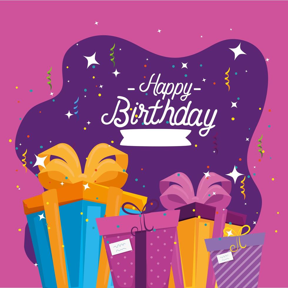 Happy Birthday gifts vector design