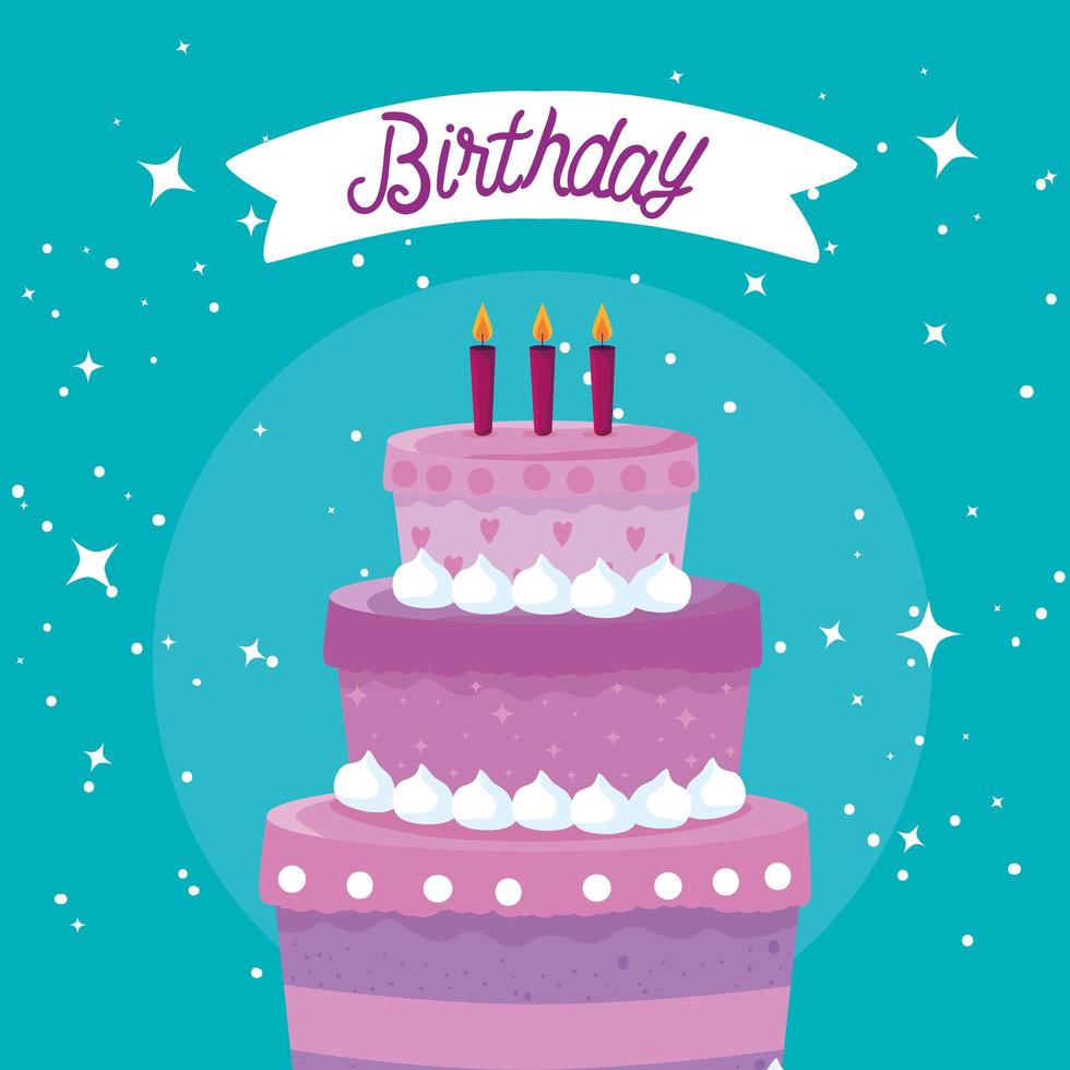 Happy Birthday cake vector design