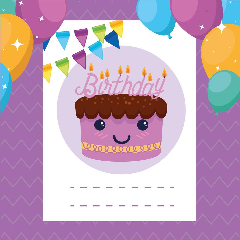 Happy Birthday cake cartoon vector design