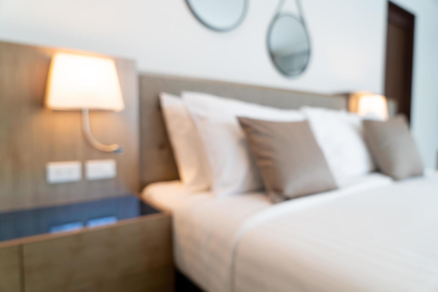 Resumen borroso hermoso dormitorio de hotel de lujo foto
