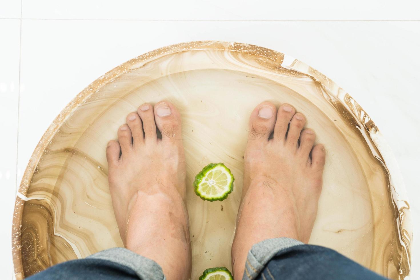 Close-up feet in bowl photo