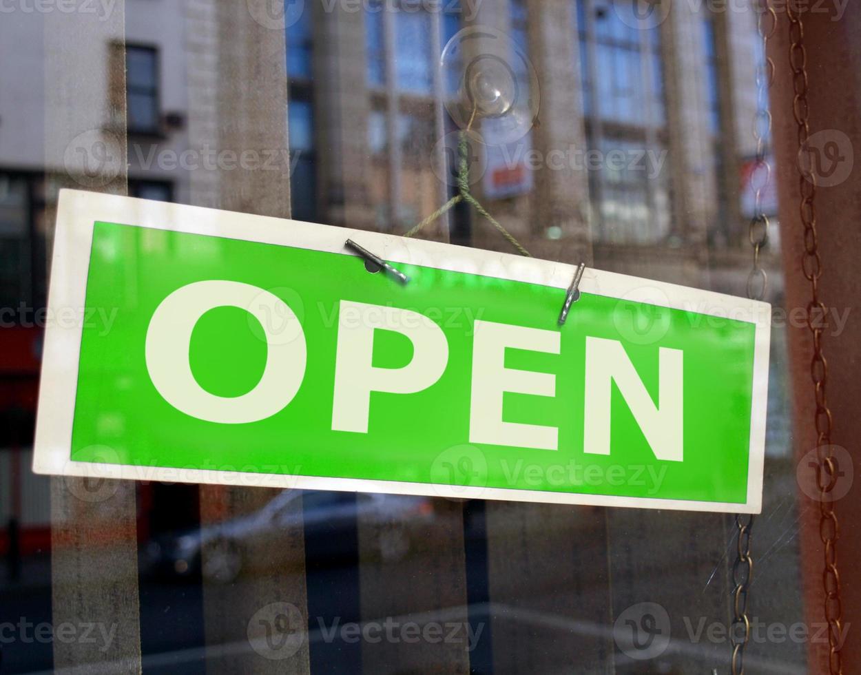 Open shop sign photo