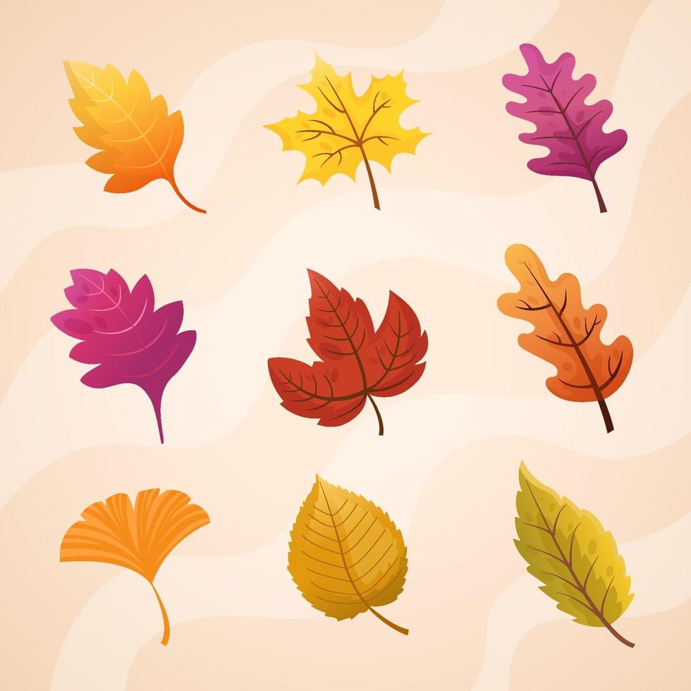 etiqueta engomada de las hojas de otoño vector