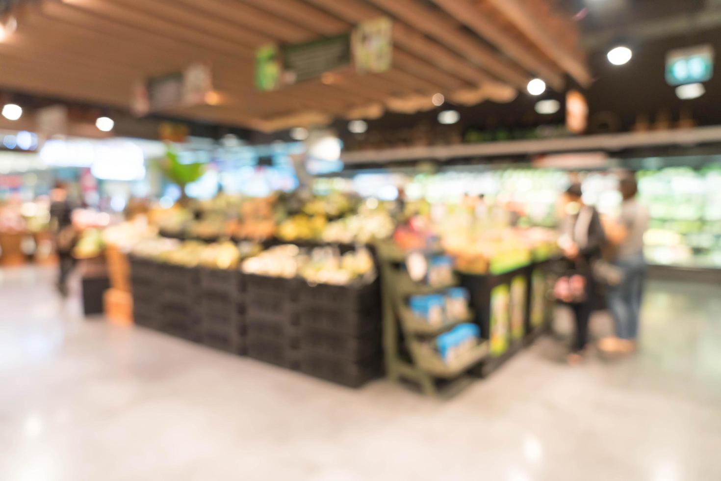 Abstract blur in supermarket for background photo