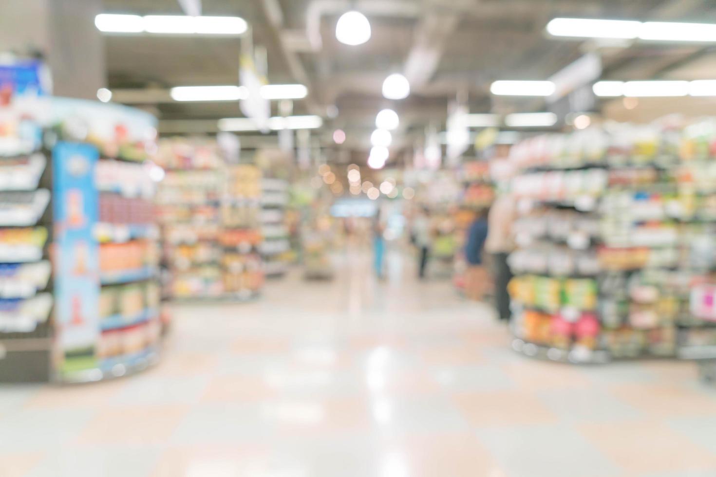 Abstract blur in supermarket for background photo