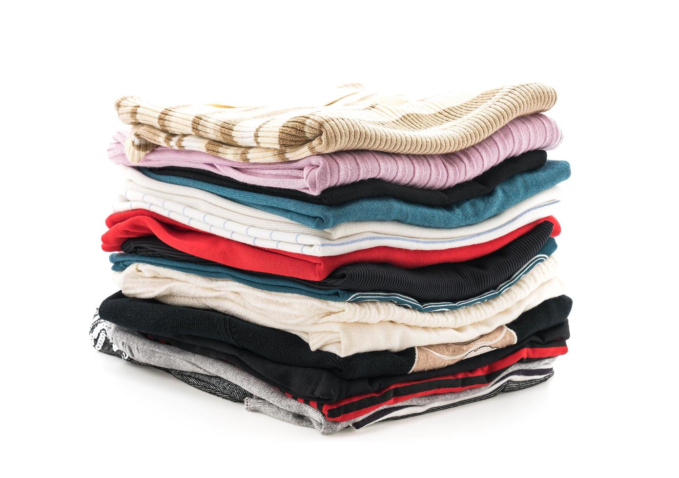 Stacks of clothing on white background 3169823 Stock Photo at Vecteezy