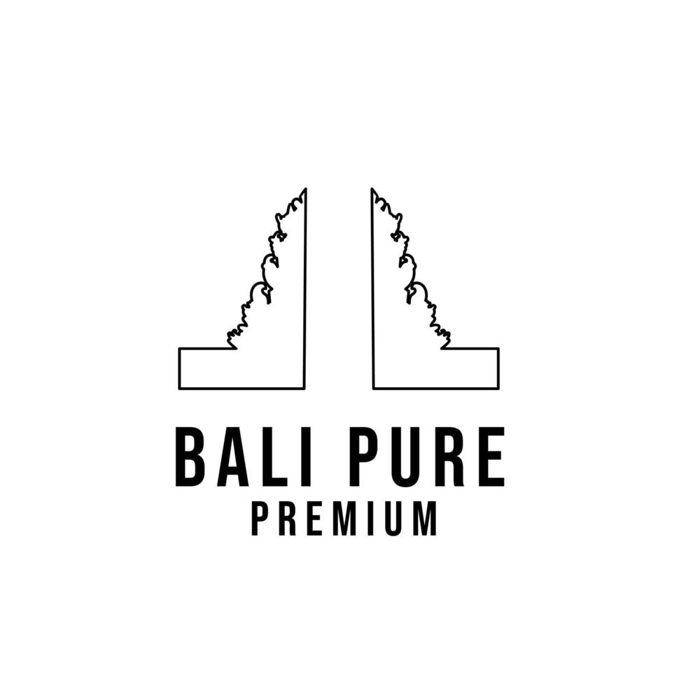 Bali pure temple religion design vector