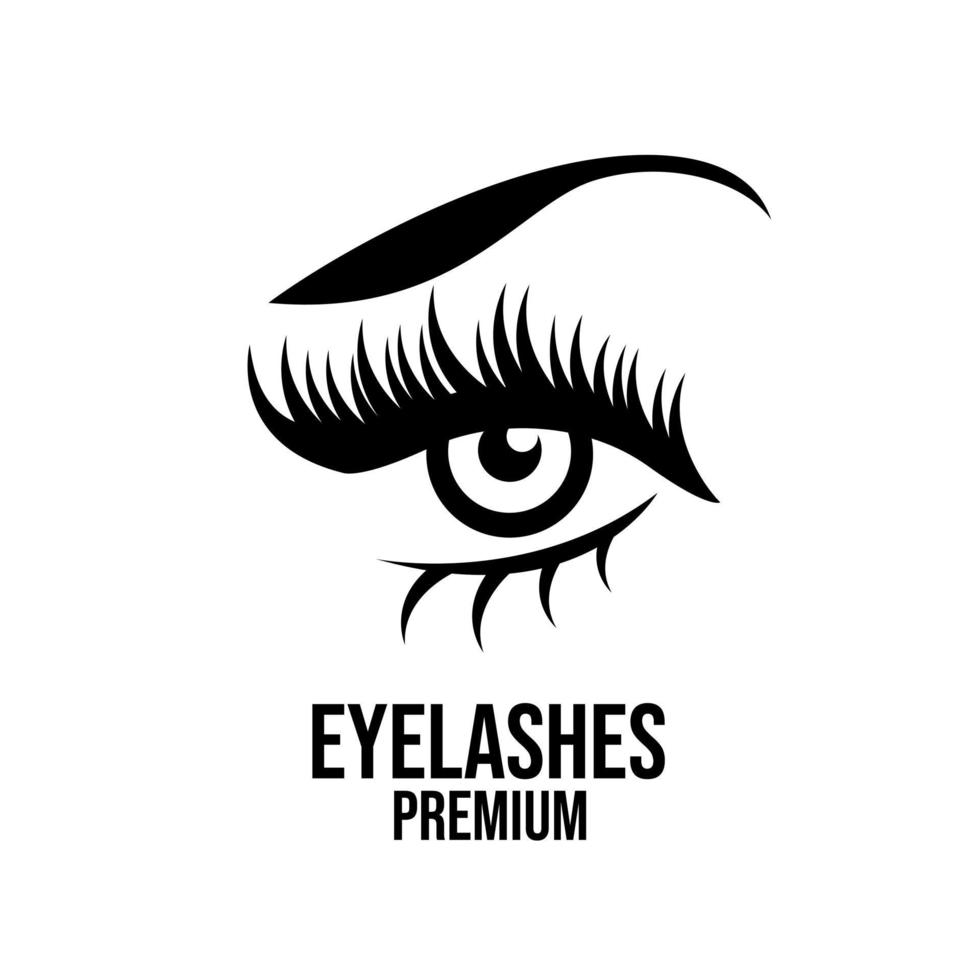 premium eyelash extension beauty make up salon black vector design