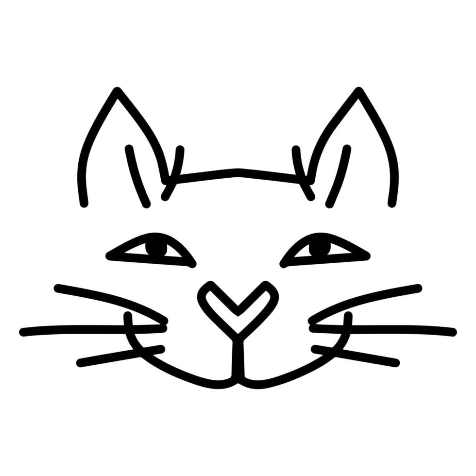 un avatar, icono o logotipo en forma de cara de gato. vector