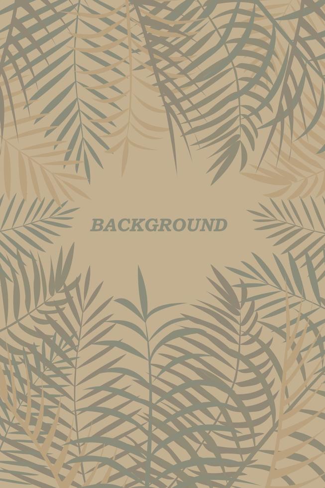 The background in warm yellow tones is made of exotic palm leaves. vector
