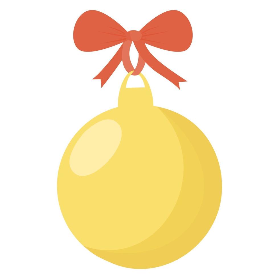 Yellow Christmas ball for decorating the Christmas tree. vector