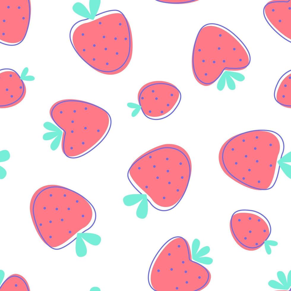 Strawberry pattern on a white background. vector