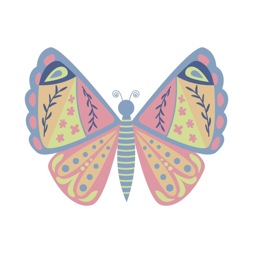 Colorful butterfly isolated on a white background. vector