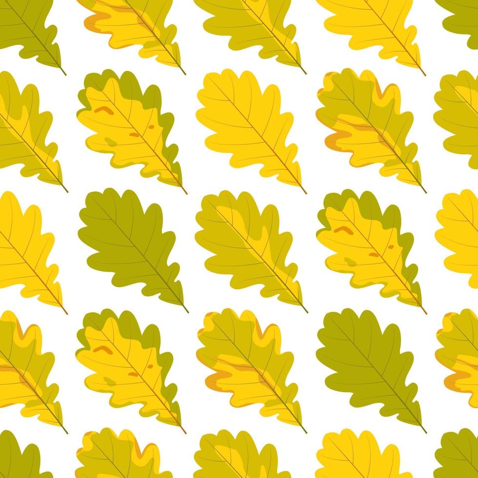 Autumn pattern of oak leaves. vector