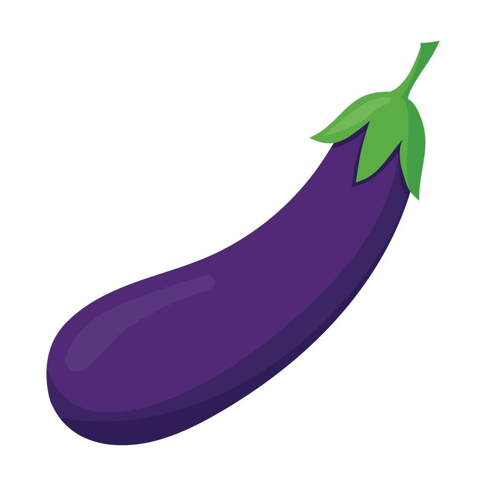 Eggplant isolated on a white background in a flat style. vector