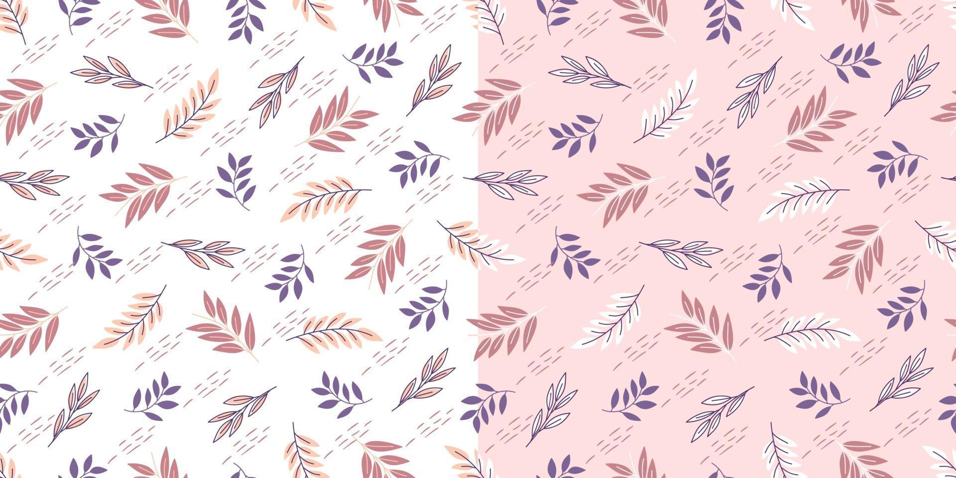 Beautiful winter leaves seamless pattern with Hand drawn style vector