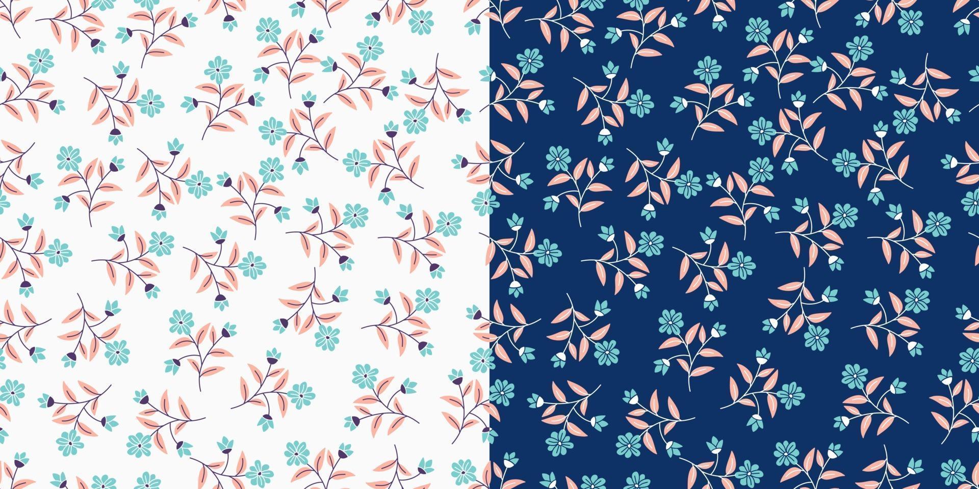 floral hermoso con patrones sin fisuras de estilo dibujado a mano vector