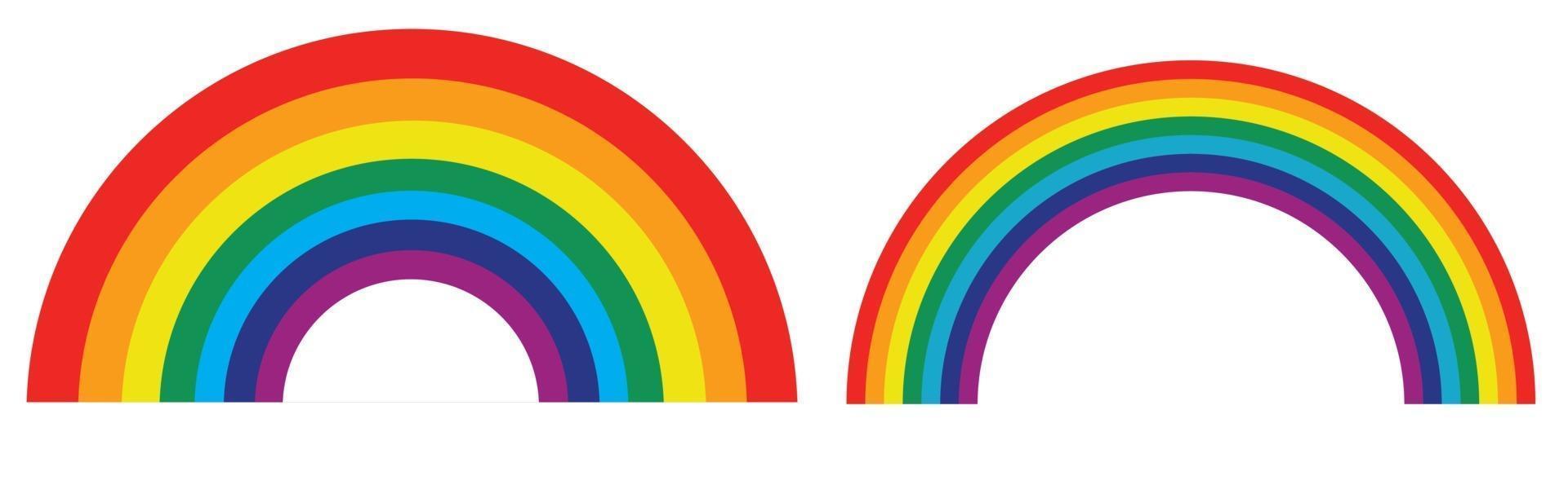 Conjunto de iconos de arco iris de colores. colección arcoiris clásico. vector