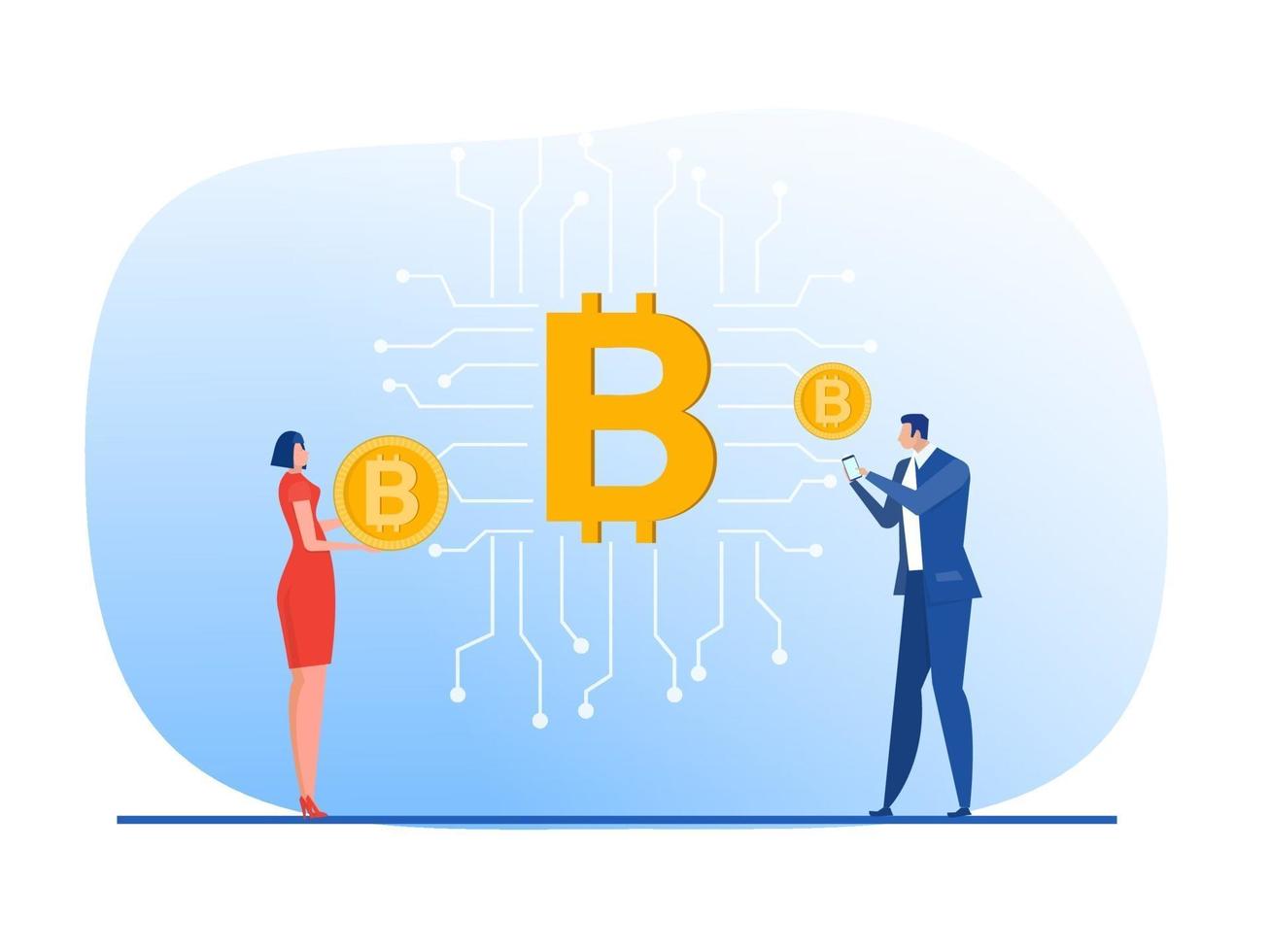 Digital currency or Bitcoin digital business concept vector