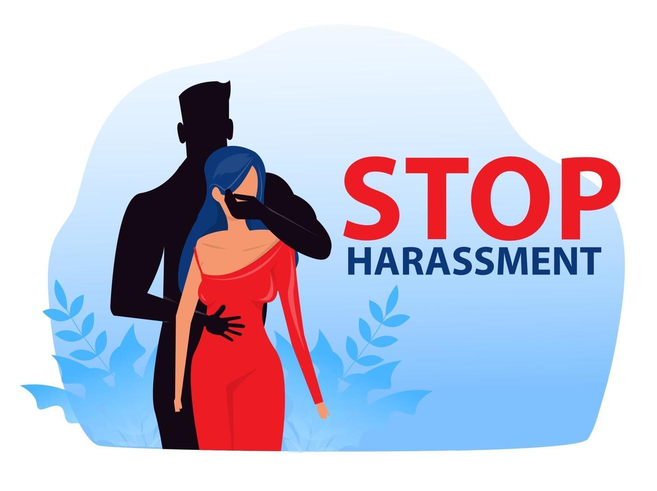 woman with stop harassment and abuse no sexual violence vector