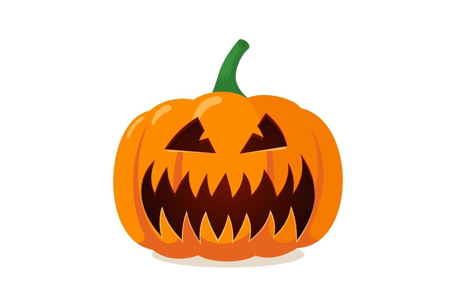 Scary spooky pumpkin jack-o-lantern with creepy toothy smile vector