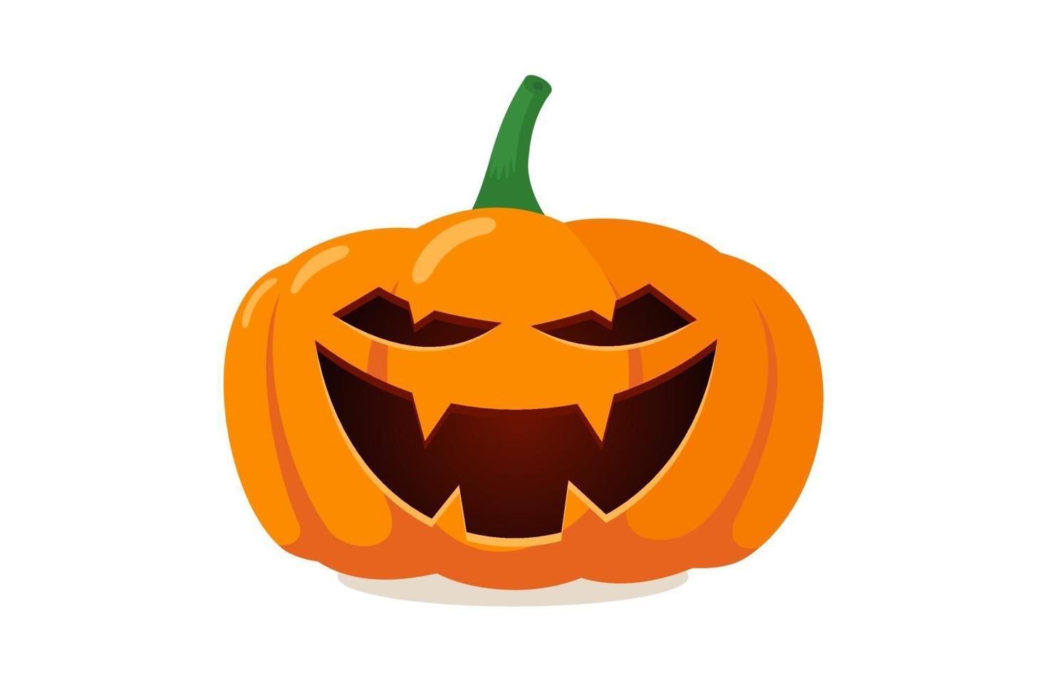 Scary spooky pumpkin jack o lantern with creepy ghost smile vector