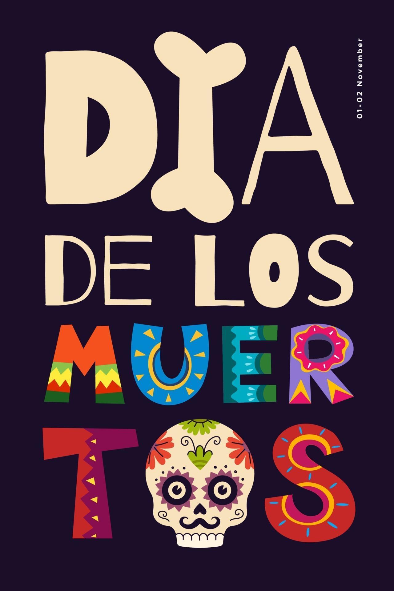 Mexican Day of the Dead holiday poster. Dia de Los Muertos 3170391