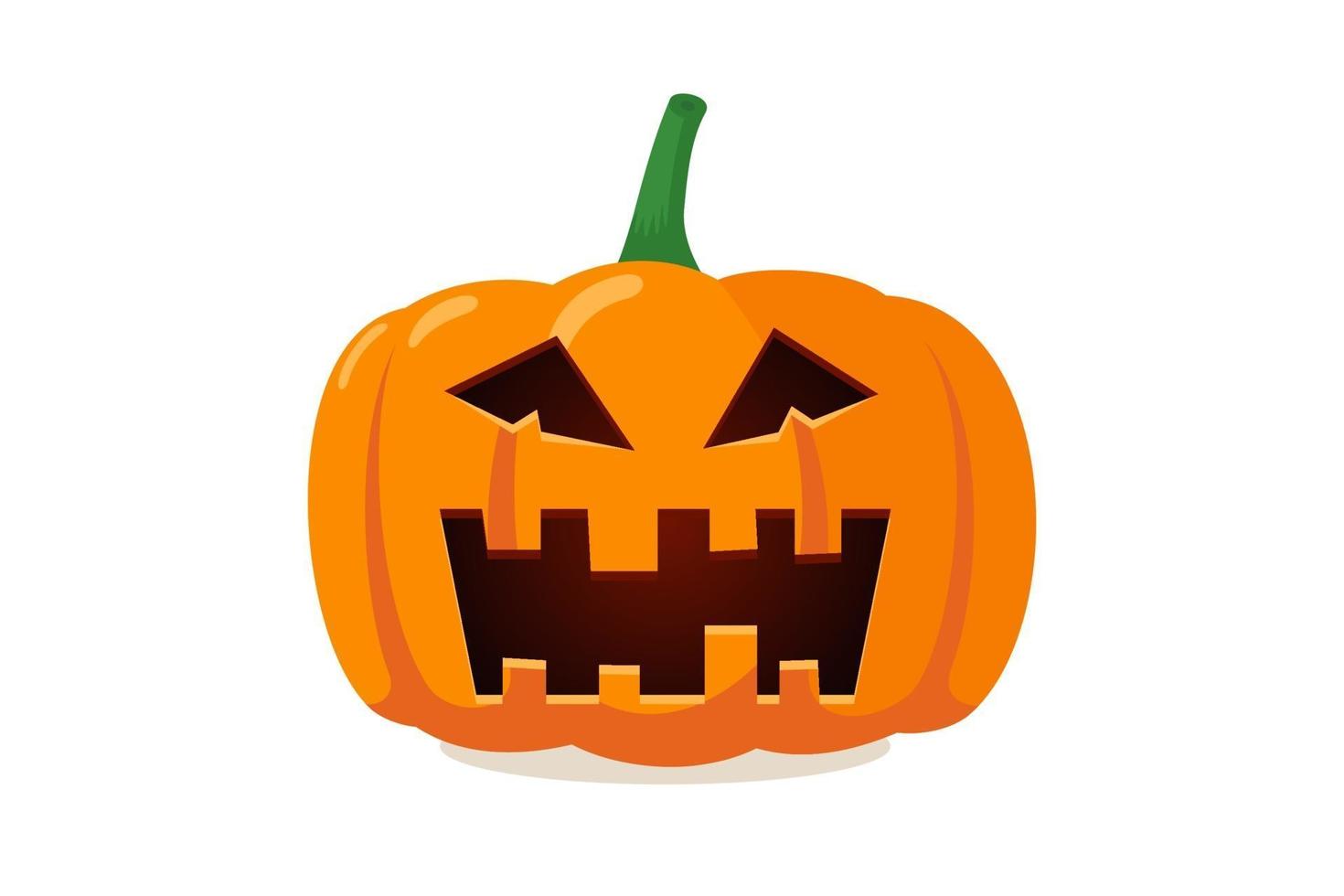 Scary spooky carved pumpkin jack-o-lantern vector