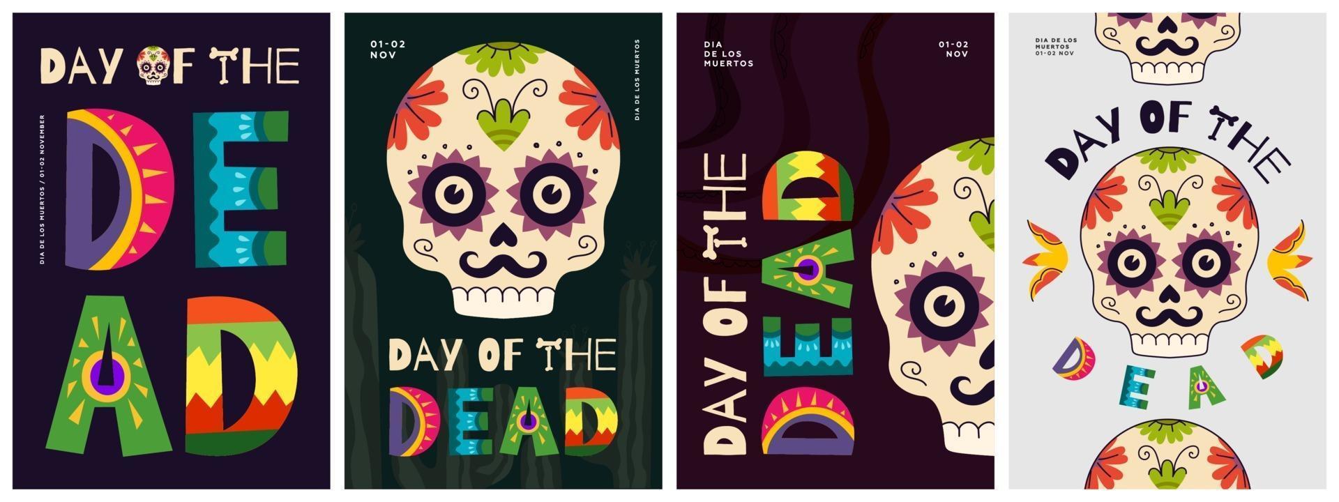 Mexican Day of the Dead holiday poster. Dia de Los Muertos vector