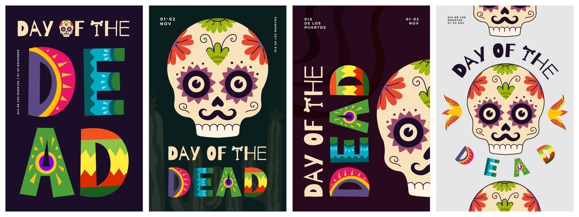 cartel mexicano del día de muertos. dia de los muertos vector