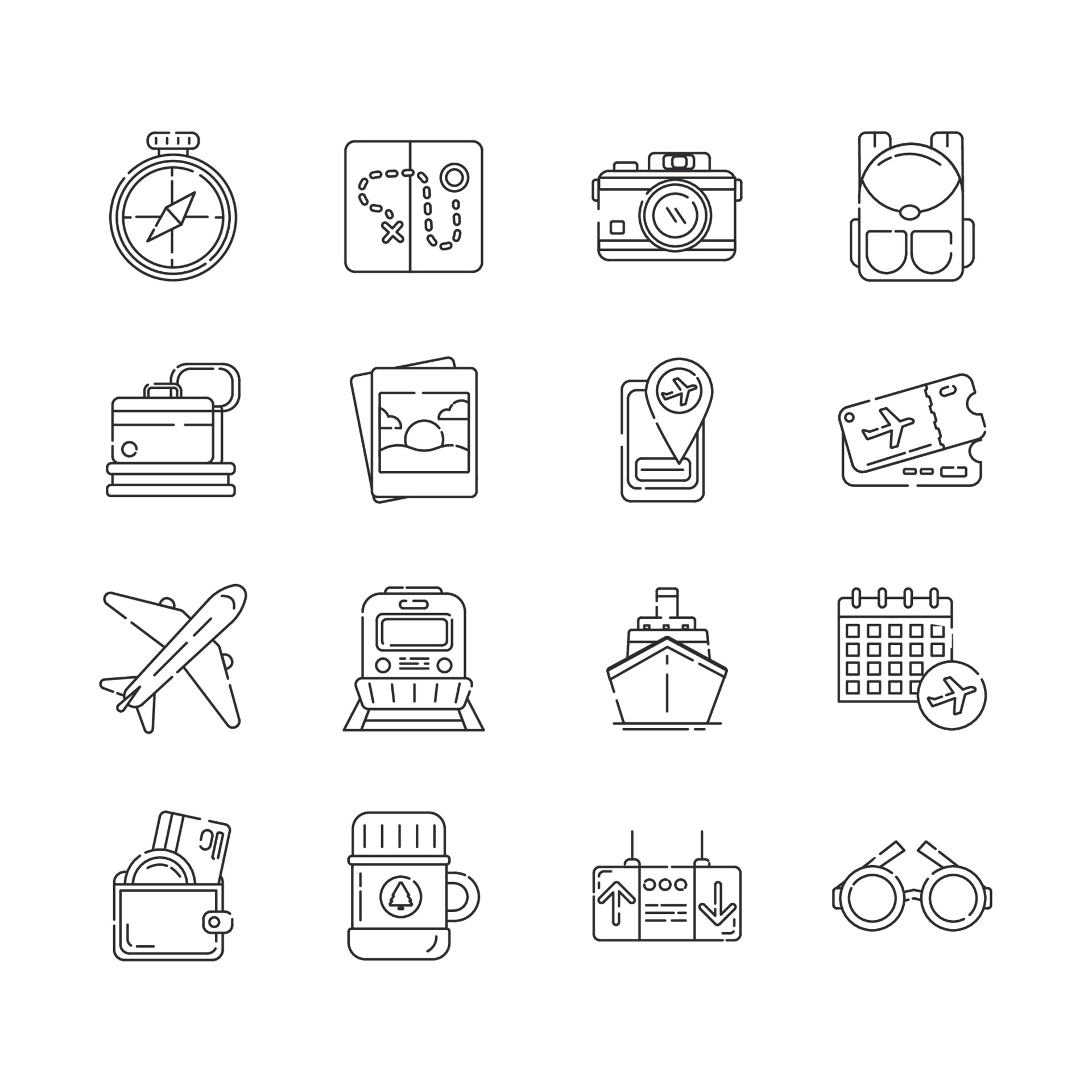 ravel Destination - set of thin line vector icons 3170491 Vector Art at ...