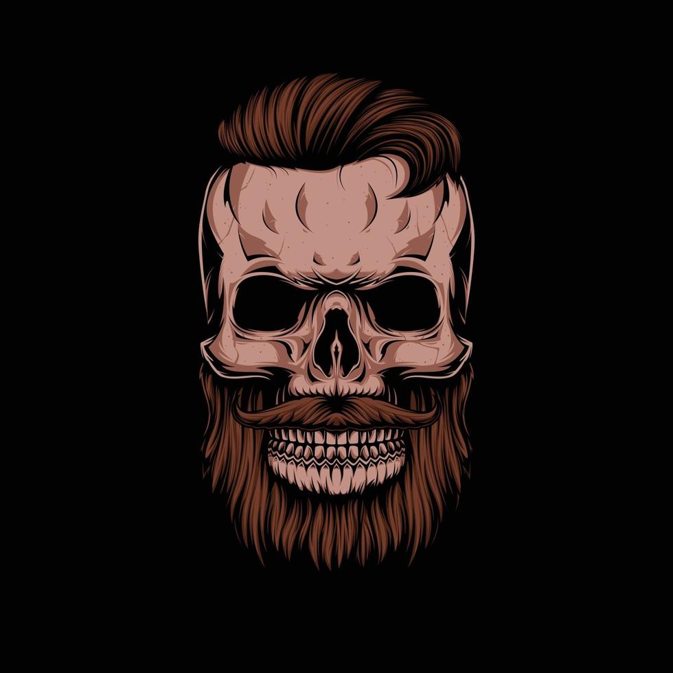 calavera de peluquero con colores vintage vector