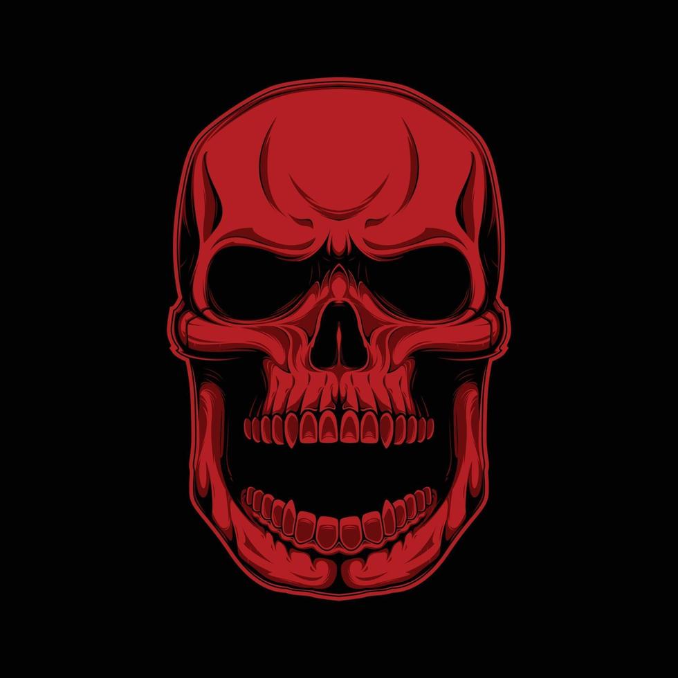 Red Skull Laughing Vector Artwork