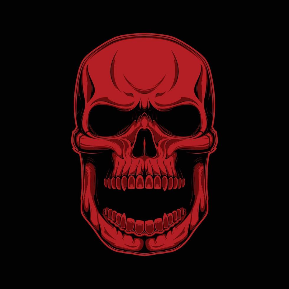 Red Skull Laughing Vector Artwork