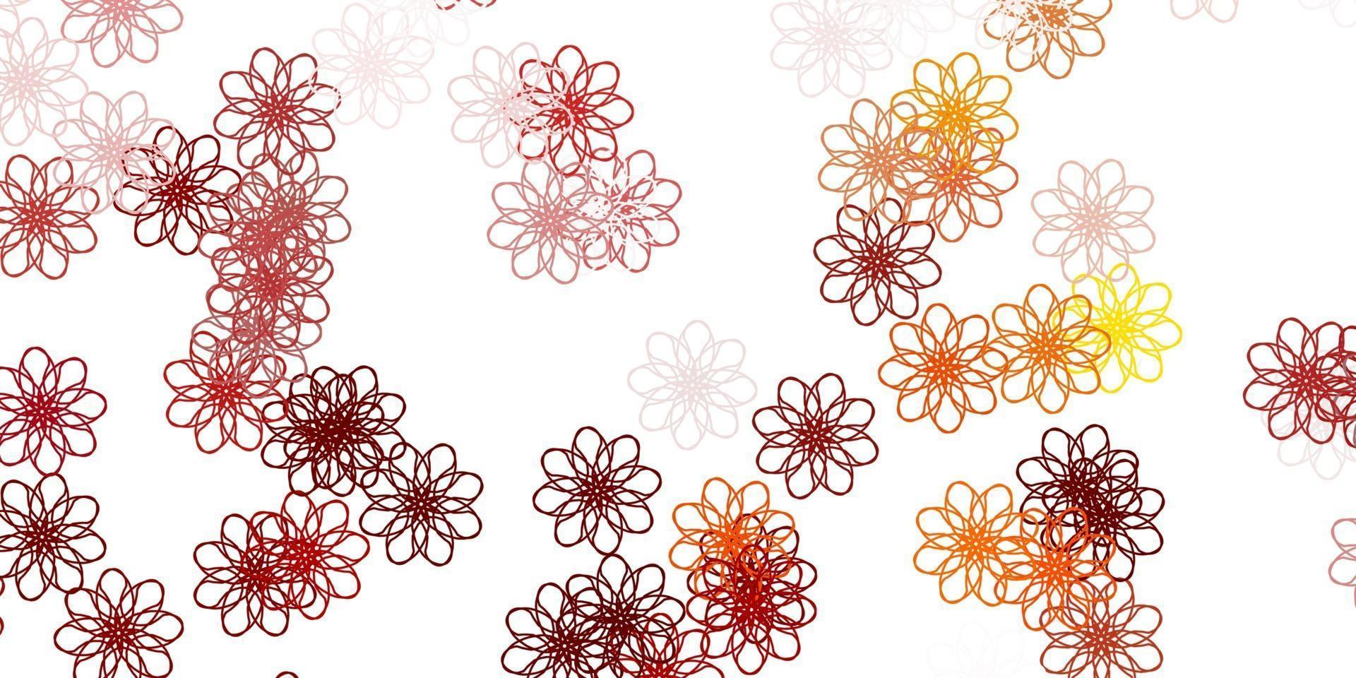 Light Red, Yellow vector natural layout with flowers.